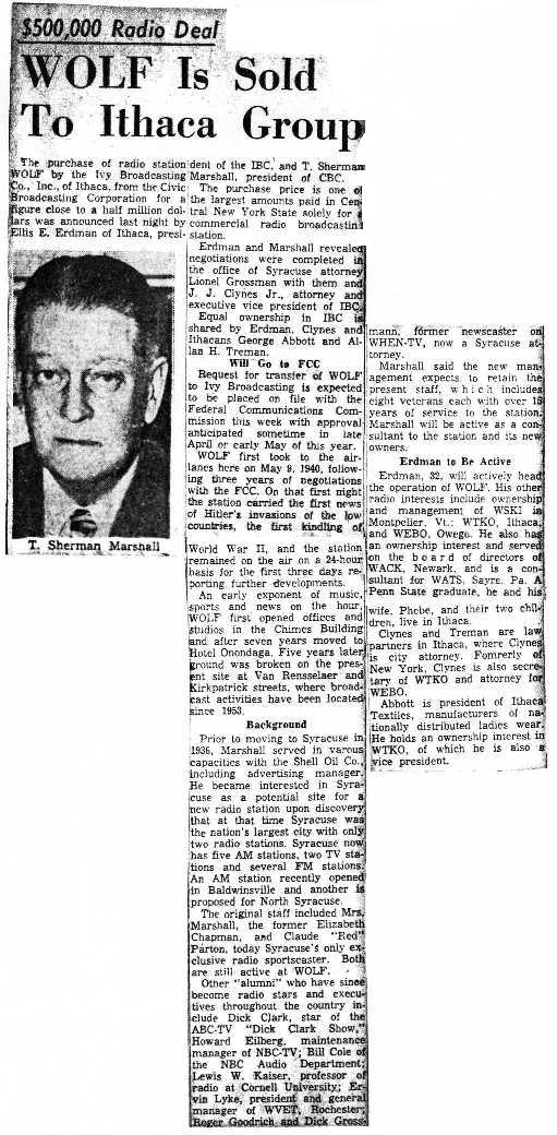 Syracuse Post Standard 3/12/57